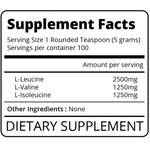 Load image into Gallery viewer, BCAA Branched-Chain Amino Acids Supplement Facts L-Leucine, L-Valine, L-Isoleucine
