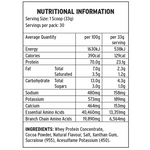 Load image into Gallery viewer, Nutritional Information Premium 100% Whey Protein Chocolate flavour