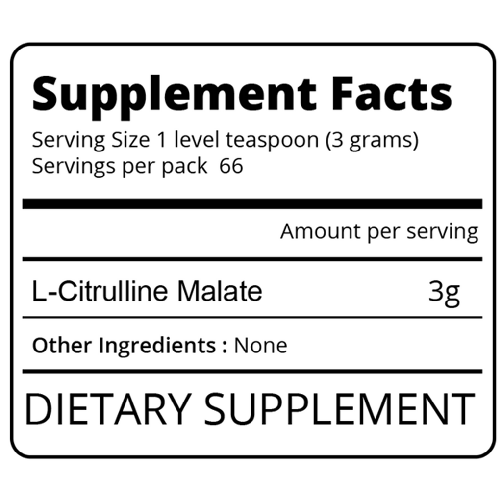 L-Citrulline Malate Supplement Facts Eat Me Supplements