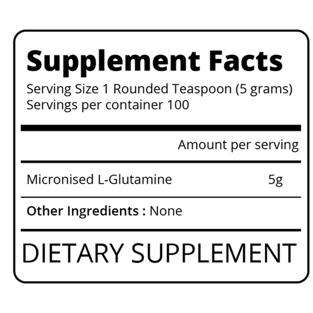 Eat Me Glutamine Mono Micronised 500g Supplement Facts