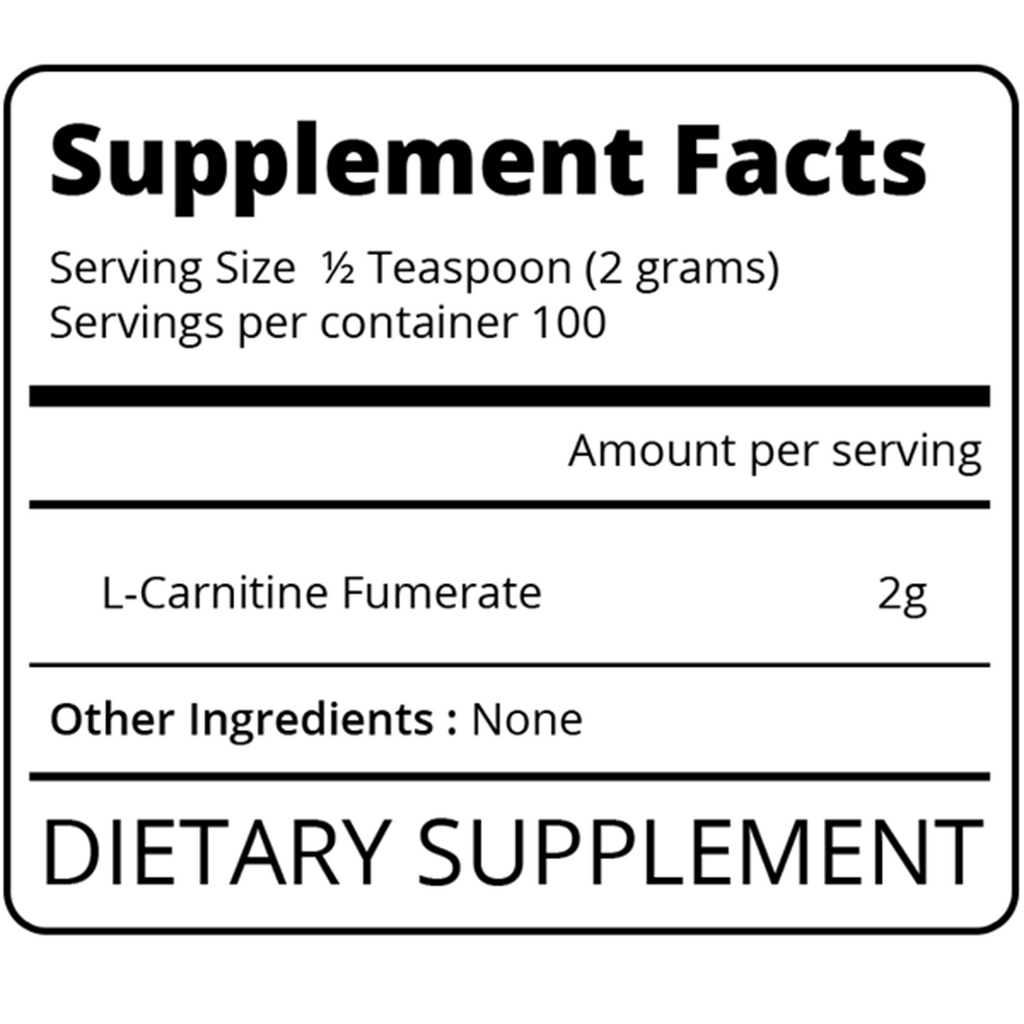 Eat Me L-Carnitine Fumerate 200g Supplement Facts