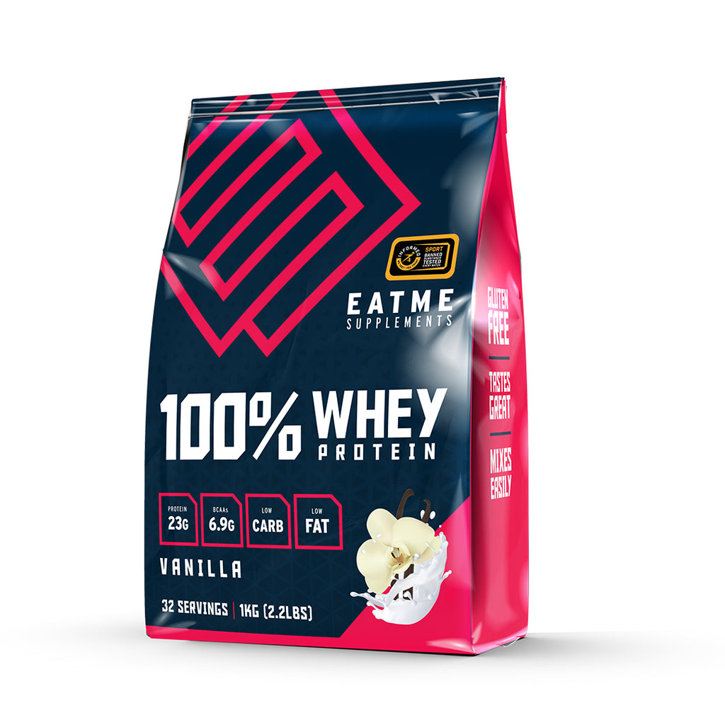 Eat Me Pemium 100% Whey Protein 1kg Vanilla flavour Informed Sport Certified
