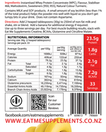 Load image into Gallery viewer, Eat Me 100% New Zealand Whey Protein WPC Banana Bliss Nutritional Information
