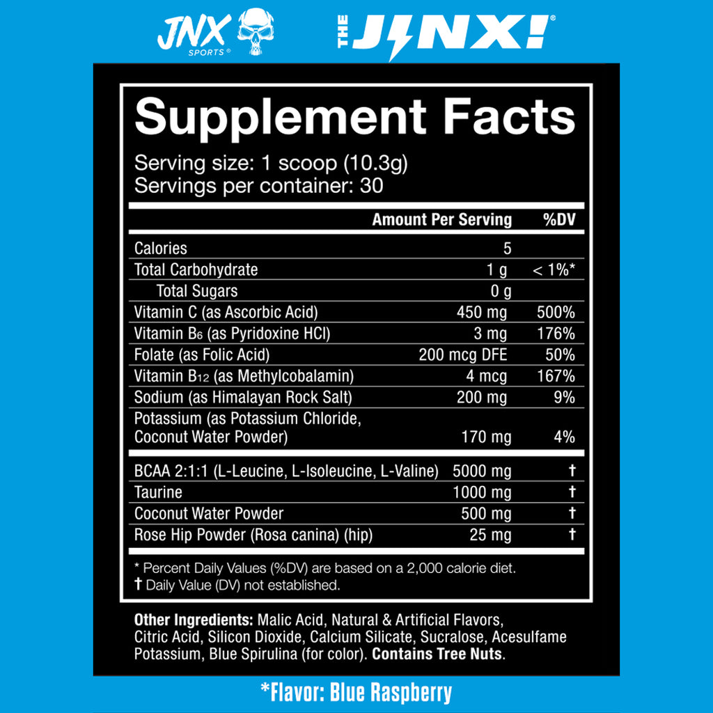 JINX Hydra BCAA= Supplement Facts Blue Raspberry 
