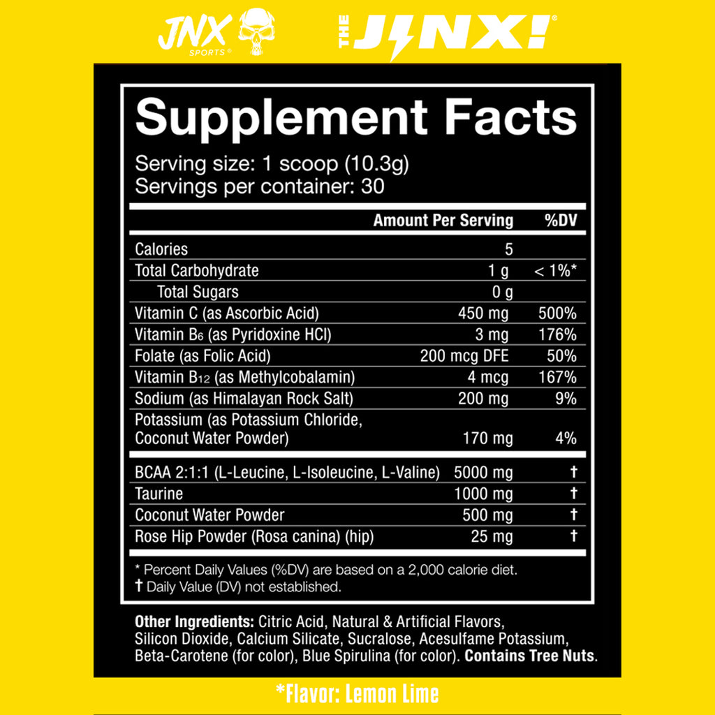 JINX Hydra BCAA= Supplement Facts Lemon Lime