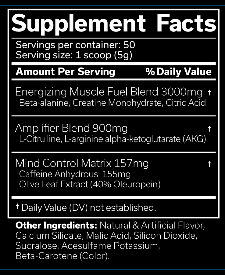 JNX Sports The Curse! Orange Mango Supplement Facts