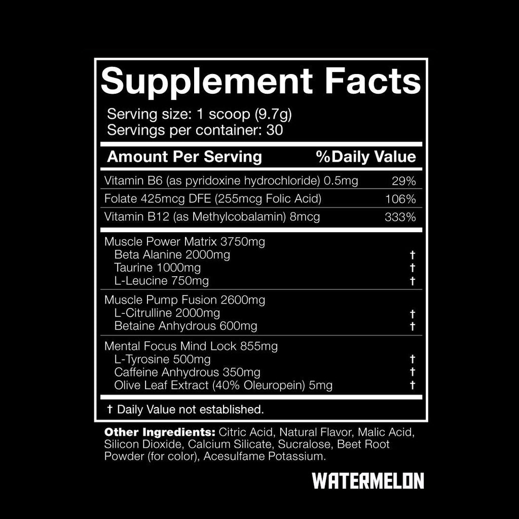 JNX The Shadow! Watermelon Supplement Facts