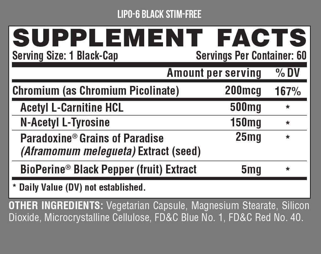 Nutrex Lipo 6 Black Stim-Free | TopDog Nutrition